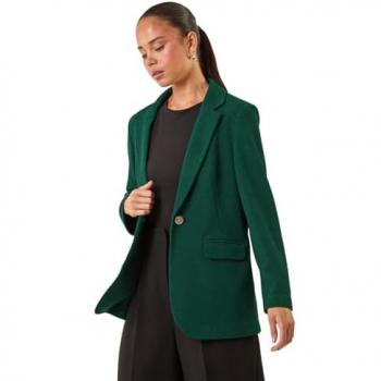 Roman Women's Petite Teal Buttoned Blazer – Size 12