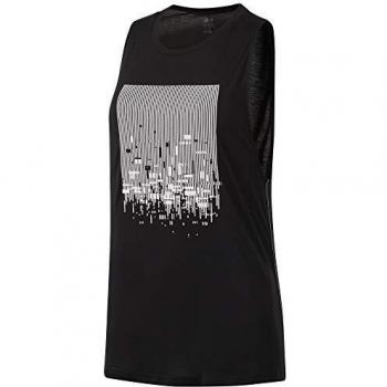 Camiseta Reebok Negra Sin Mangas para Cardio Mujer