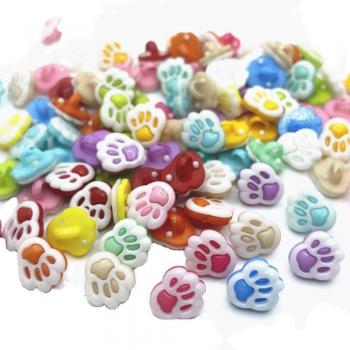 Boutons décoratifs en plastique pour enfants, 50 pièces, motif ours, 13mm x 11mm