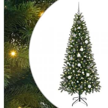 Sapin de Noël artificiel 210 cm, 300 LED verts, PE/PVC – vidaXL