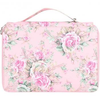 PU Makeup Pencil Case with 200 Slots and Rose Print