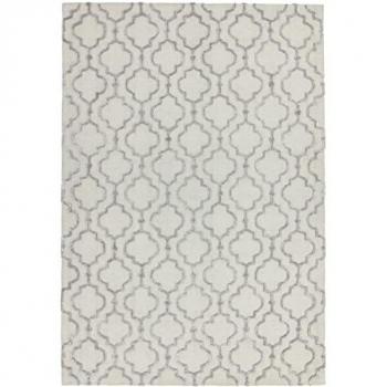 Ogee Cream & Stone Luxury Hand Woven Rectangular Rug 160 x 230cm