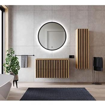 Eiche Nb. Badmöbel Set LUCCA-107, 100 cm Waschbeckenunterschrank und Hochschrank