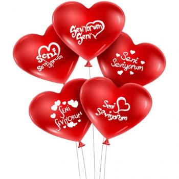 I Love You 50 li Heart-Shaped Balloons