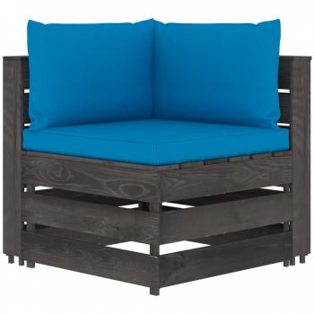 Sofá Seccional de Esquina Vidaxl – Madera y Gris