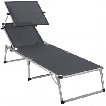 Ultranatura Nizza Outdoor‑Sonnenschale aus Aluminium, grau, mit Dach