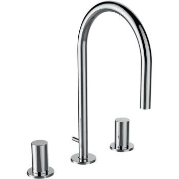 Laufen Kartell 3-Loch Waschtischmischer, Schwenkauslauf, Ausladung 166 mm, chrom