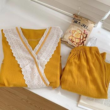 Spring Lace V-Neck Feeding Pajamas