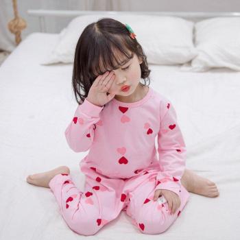 Girls One-Piece Coral Pajamas with Floral Design