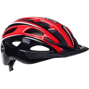 Boninbike Casco da ciclismo S-291 con luce posteriore, taglia M, colori Rosso/Nero/Bianco