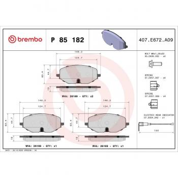 Brembo Bremsbelagsatz für VW, Skoda, Seat, Audi, Ford