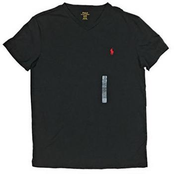 Polo Ralph Lauren Men's Iconic V-neck Top (X-Large, Black featuring Red Pony)