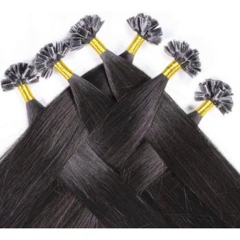 Hair2heart Schwarze Rohhaar Extensions 40cm