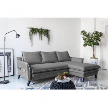 MiuForm Ecksofa Charming Charlie grau 85 cm hoch, 230 cm breit