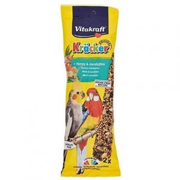 Vitakraft Kräcker Miel y Eucalipto Barritas para cotorras