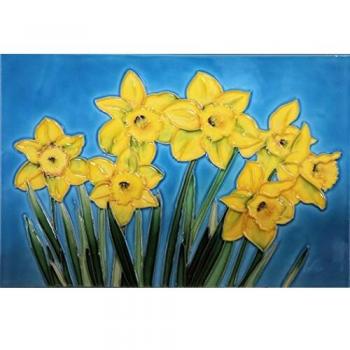 Colorful Canvas Daffodils Tile