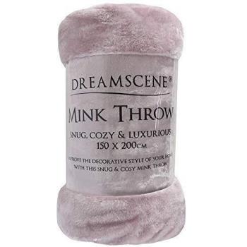 Dreamscene Luxury Faux Fur Large King 200 x 240cm Mink Fleece Throw
