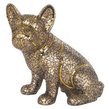 Figurine Bouledogue Chic – Signes Grimalt, 27,5 cm de hauteur, finition dorée