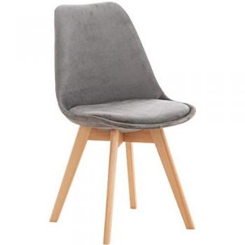 Linares: Silla Gris Terciopelo con Diseño Nórdico