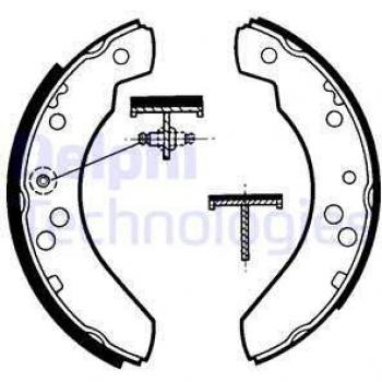 Kit de mâchoires de frein DELPHI LS1311 pour freins à tambour, compatible FORD Transit Mk3 Van et Camion à Plateau/Châssis