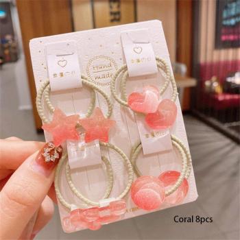 Cute Cartoon Hair Charms – 8 Pcs Elastic Bands