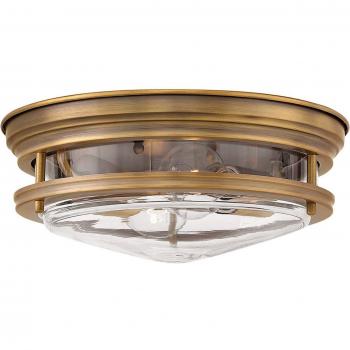 Deckenleuchte Hadrian E27 2x40W IP44 Stahl Bronze gebürstet, Glas klar