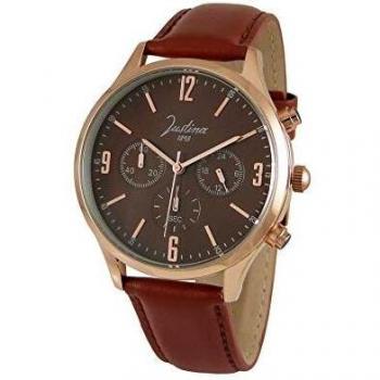JUSTINA Men's Quartz Watch with Leather Strap 13743M