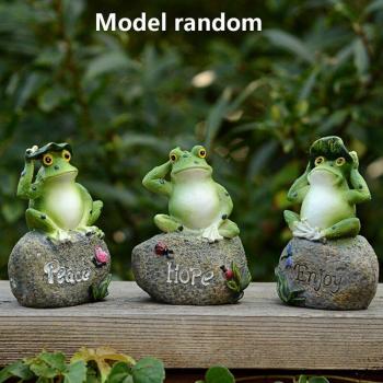 Stone Frog Garden Statue for Outdoor Decor