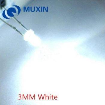 200pcs Super Bright 3mm White LED Lamps
