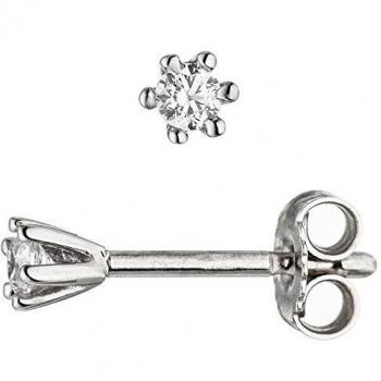 Silber Ohrstecker 2 Zirkonia 925 Sterling Silber