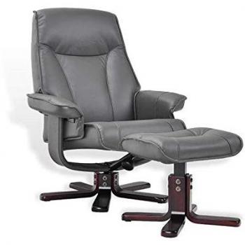 Fauteuil de Relaxation Classique en Cuir Anthracite MND NAUTÈS