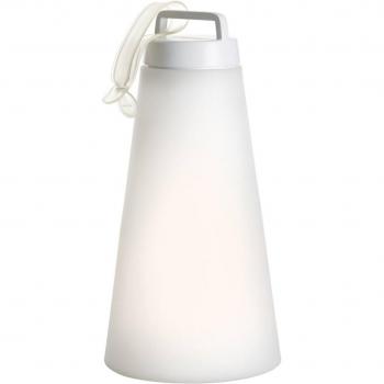 White Outdoor Solar Lantern Sasha, 41cm High, Rechargeable Battery