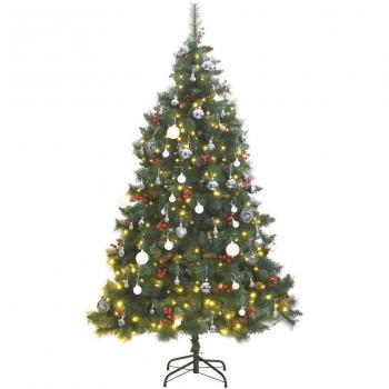 VidaXL 300-Light 210cm Holiday Tree, Hinged, Ball Set
