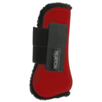 NORTONFleece Bota de Tendão Vermelha com Sintético de Ovelha Preta (Pônei)