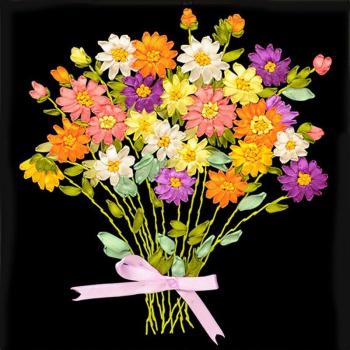 3D Pastoral Flower Cross Stitch Beadwork Kit