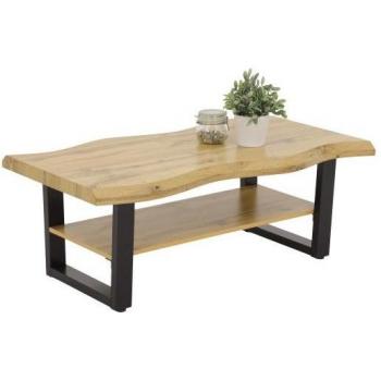 Couchtisch „GABRIEL“ von Hela – Waldkante Design, Schwarz/Wildeiche