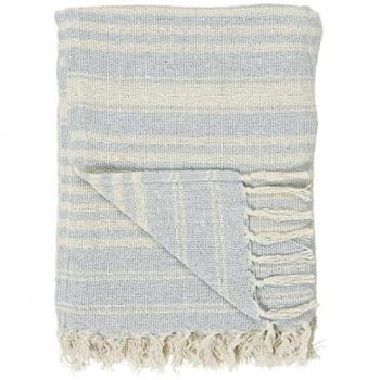 Ib Laursen Wohndecke Plaid Creme Hellblau 130x160cm