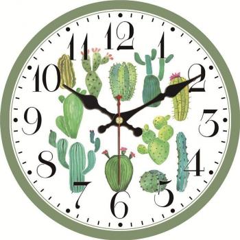 WONZOM Shabby Chic Cactus Clock