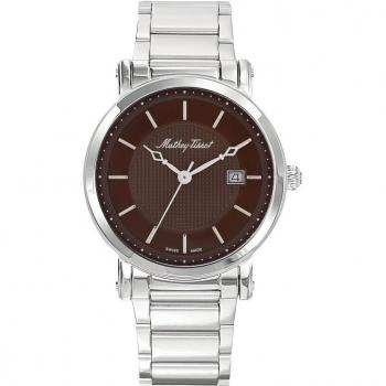 Orologio Mathey-Tissot City al quarzo uomo acciaio inossidabile quadrante marrone HB611251MAM