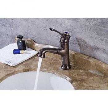 Kit Moderno Vecchio Design Centralizzato Spruzzo Ampio Scollegabile, Valvola Ceramica a Una Maniglia, foro in Bronzo