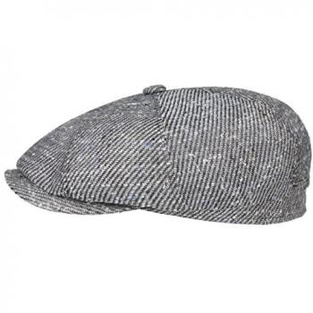 Stetson Hatteras Brown-Blue Men's Flat Cap, Size 57 cm, Spring-Summer Newsboy with Peak