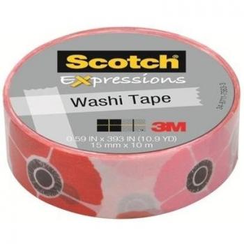 Express Washi Tape – Scotch Poppy Design 15mm x 10m