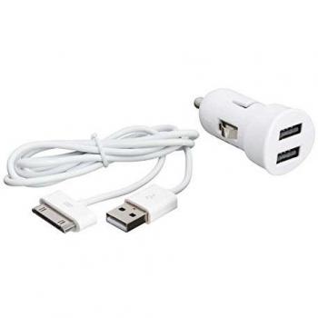 CAC Mini 2A USB A+A + CBL A/30Pins 1m Blanc