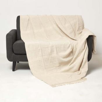Lightweight All Season Homescapes Kashi Cotton Throw with Tassels