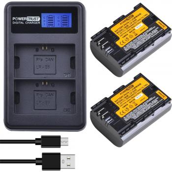Batterie japonaise LP-E6 avec chargeur USB LCD pour Canon EOS 5D Mark II, 5D Mark III, 5D Mark IV, 5DS, 5DS R, 6D, 7D