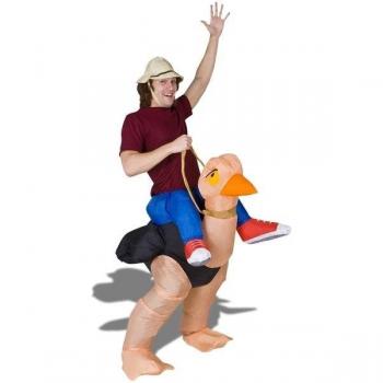 Costume da avventuriero gonfiabile struzzo