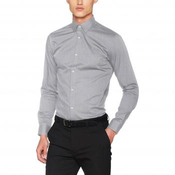JACK & JONES PREMIUM Camisa de Hombre Jprnon Iron L/s Noos, Gris Melange, Slim Fit, Grande