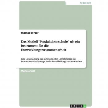 Das Modell Produktionsschule als ein Instrument für die Entwicklungszusammenarbeit: Eine Untersuchung der institutionellen Umsetzbarkeit des ... in der Berufsbildungszusammenarbeit