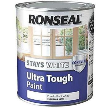 Ronseal Stays White Ultra Tough Paint Gloss White 750ml