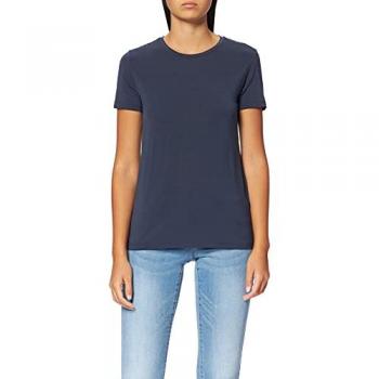 Schiesser Damen Kurzarm Modal Schlafshirt Blau